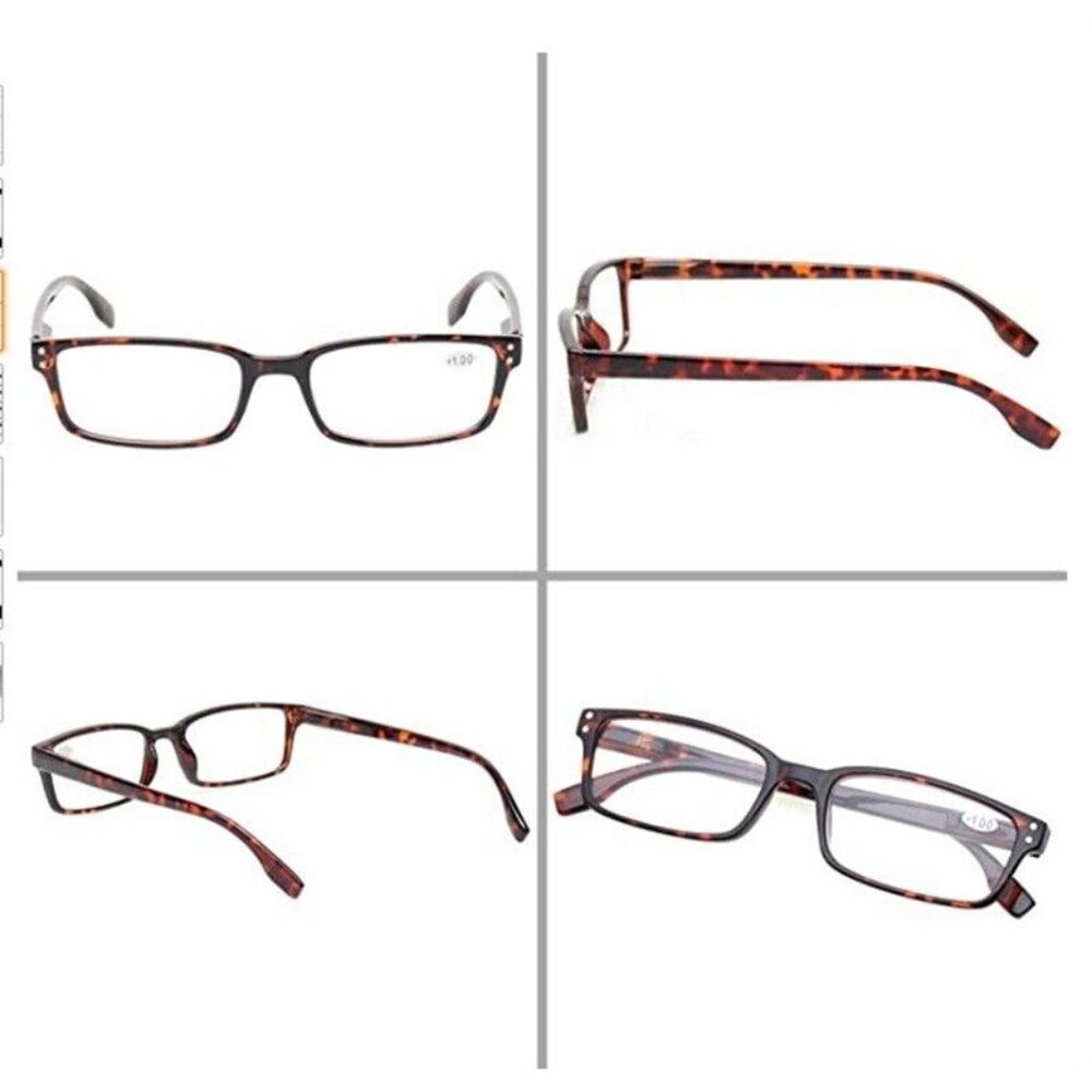 CessBlu Tortoiseshell Rectangle Blue Light 4.0 Reading Glasses Readers 116989